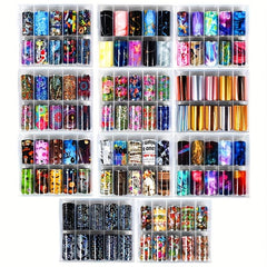 Y2K Nail Art Stickers Glitter Wrap Transfer Starry Sky Marbling DIY Nails
