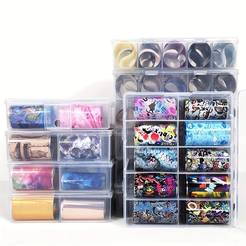 Y2K Nail Art Stickers Glitter Wrap Transfer Starry Sky Marbling DIY Nails
