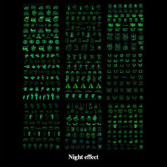 9pcs Glow In Dark Skull Nail Stickers Halloween Nail Decals