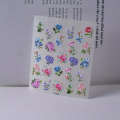 5D Embossed Purple Nail Art Stickers Self Adhesive Nail Art Decals