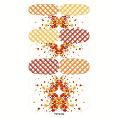 9 Sheets of Maple Leaf Nail Art Stickers for Autumn Nails