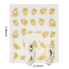 30 Pcs 3D Snowflake Butterfly Nail Stickers Self Adhesive Decals for Nail Art