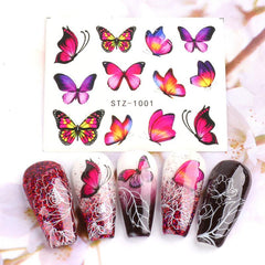 30 Pcs 3D Snowflake Butterfly Nail Stickers Self Adhesive Decals for Nail Art