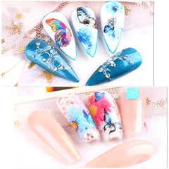 30 Pcs 3D Snowflake Butterfly Nail Stickers Self Adhesive Decals for Nail Art
