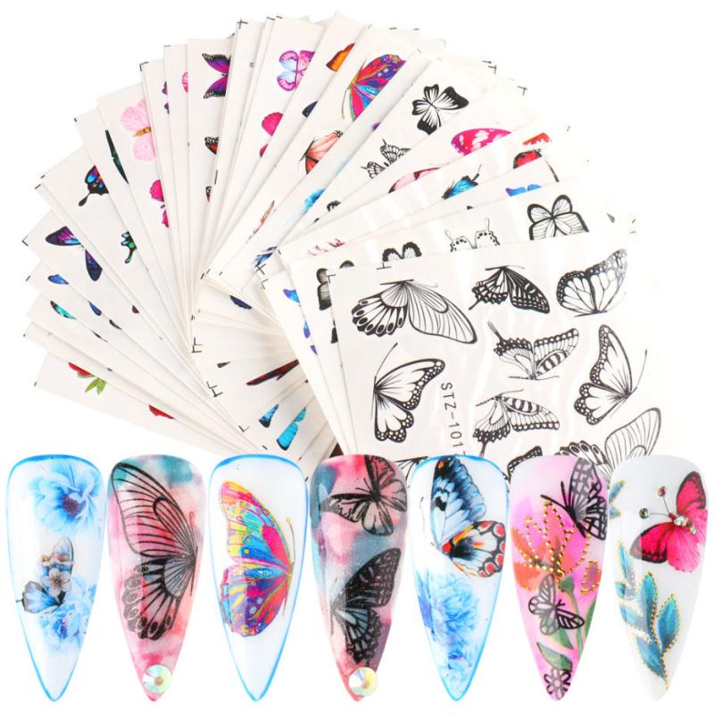 30 Pcs 3D Snowflake Butterfly Nail Stickers Self Adhesive Decals for Nail Art