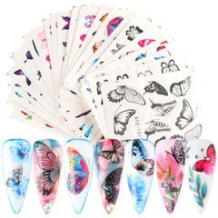 30 Pcs 3D Snowflake Butterfly Nail Stickers Self Adhesive Decals for Nail Art