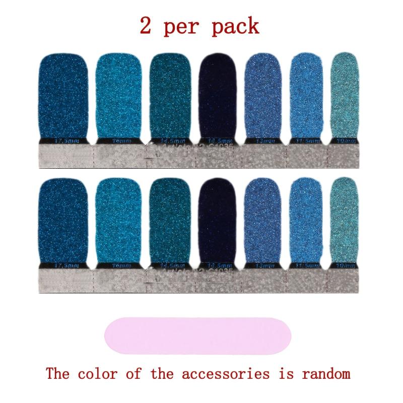 Glitter Nail Stickers Self Adhesive Full Nail Wraps for Women and Girl