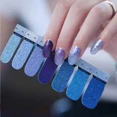 Glitter Nail Stickers Self Adhesive Full Nail Wraps for Women and Girl