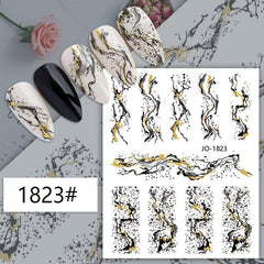 Marble Nail Stickers Self Adhesive Gradient Nail Decals