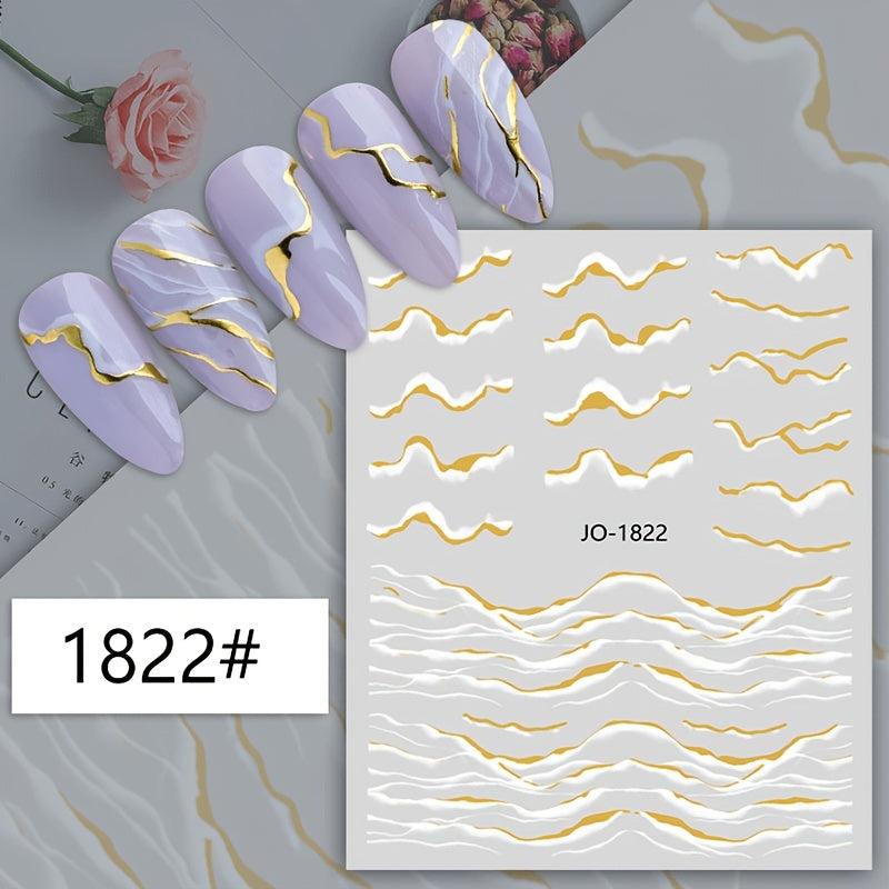 Marble Nail Stickers Self Adhesive Gradient Nail Decals