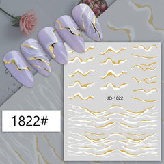 Marble Nail Stickers Self Adhesive Gradient Nail Decals