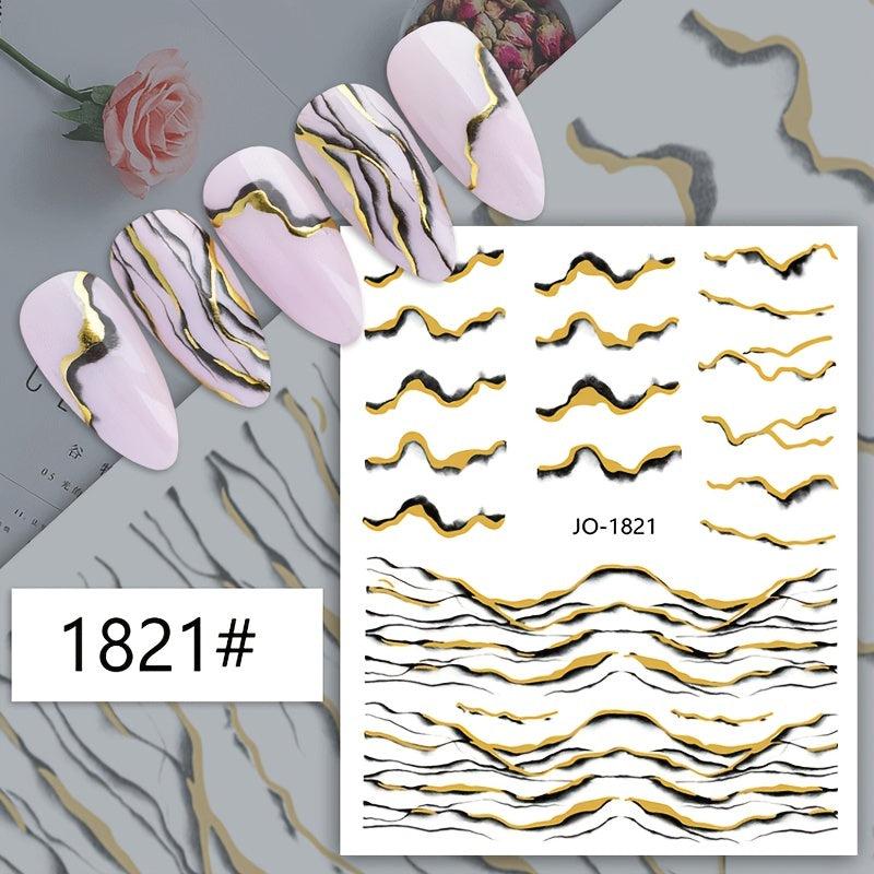 Marble Nail Stickers Self Adhesive Gradient Nail Decals