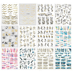 Marble Nail Stickers Self Adhesive Gradient Nail Decals