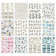 Marble Nail Stickers Self Adhesive Gradient Nail Decals
