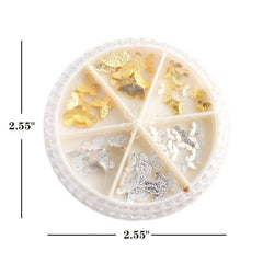 Glitter Butterfly Nail Art Charms Matte Metal Flakes for Manicure Art