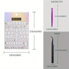 3D Lace Flower Nail Art Stickers Self Adhesive Decals Manicure Decoration