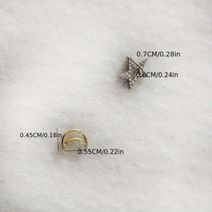 10pcs Star Moon Nail Art Charms Rhinestones 3D Alloy Accessories