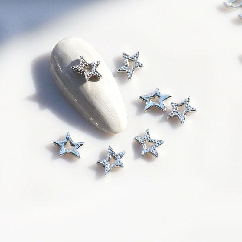 10pcs Star Moon Nail Art Charms Rhinestones 3D Alloy Accessories