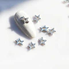10pcs Star Moon Nail Art Charms Rhinestones 3D Alloy Accessories