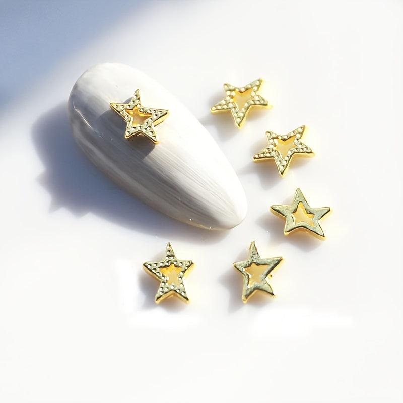10pcs Star Moon Nail Art Charms Rhinestones 3D Alloy Accessories