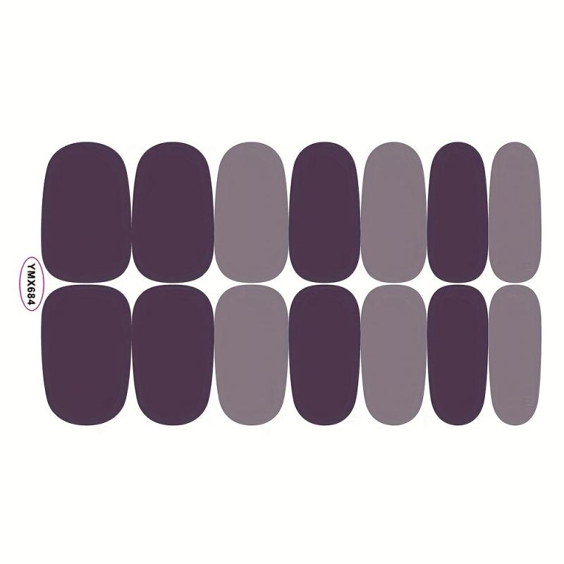Waterproof Nail Polish Stickers Full Cover Decal Strips 8 Sheet