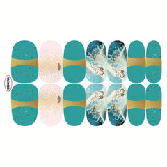 Waterproof Nail Polish Stickers Full Cover Decal Strips 8 Sheet