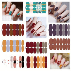 Waterproof Nail Polish Stickers Full Cover Decal Strips 8 Sheet