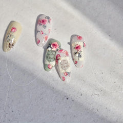 5D Embossed Rose Nail Art Stickers - Adhesive Nail Art Decals