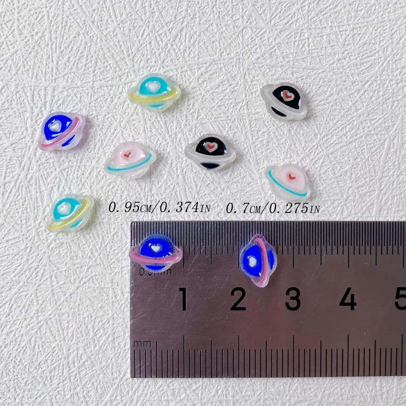 20 pcs Planet Nail Charms Resin Beads for DIY Nail Art and Jewelry
