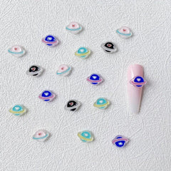 20 pcs Planet Nail Charms Resin Beads for DIY Nail Art and Jewelry