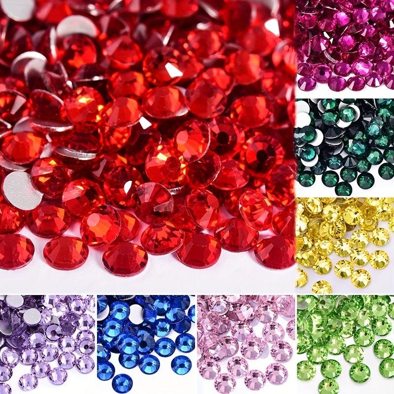 1000-2000pcs Iridescent Nail Art Rhinestones Crystal Gemstones