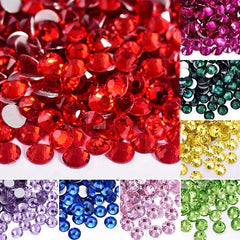 1000-2000pcs Iridescent Nail Art Rhinestones Crystal Gemstones