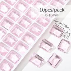 10pcs Crystal Nail Art Rhinestones Rectangel Gemstones DIY Nail Art