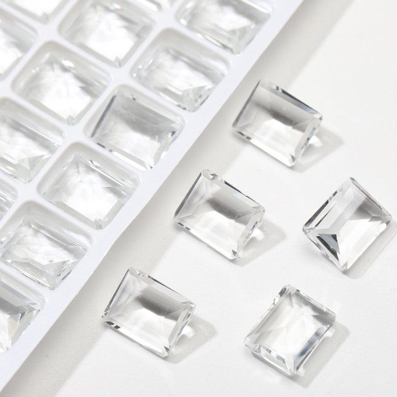 10pcs Crystal Nail Art Rhinestones Rectangel Gemstones DIY Nail Art