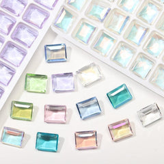 10pcs Crystal Nail Art Rhinestones Rectangel Gemstones DIY Nail Art