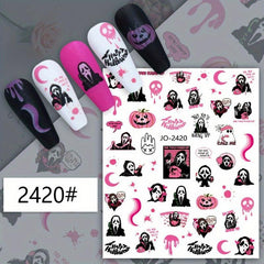 Halloween Nail Art Stickers Cartoon Designs Self Adhesive Nail Decal