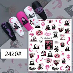Halloween Nail Art Stickers Cartoon Designs Self Adhesive Nail Decal