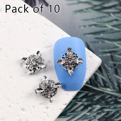 10pcs Nail Art Charms With Rhinestones Alloy Accessories