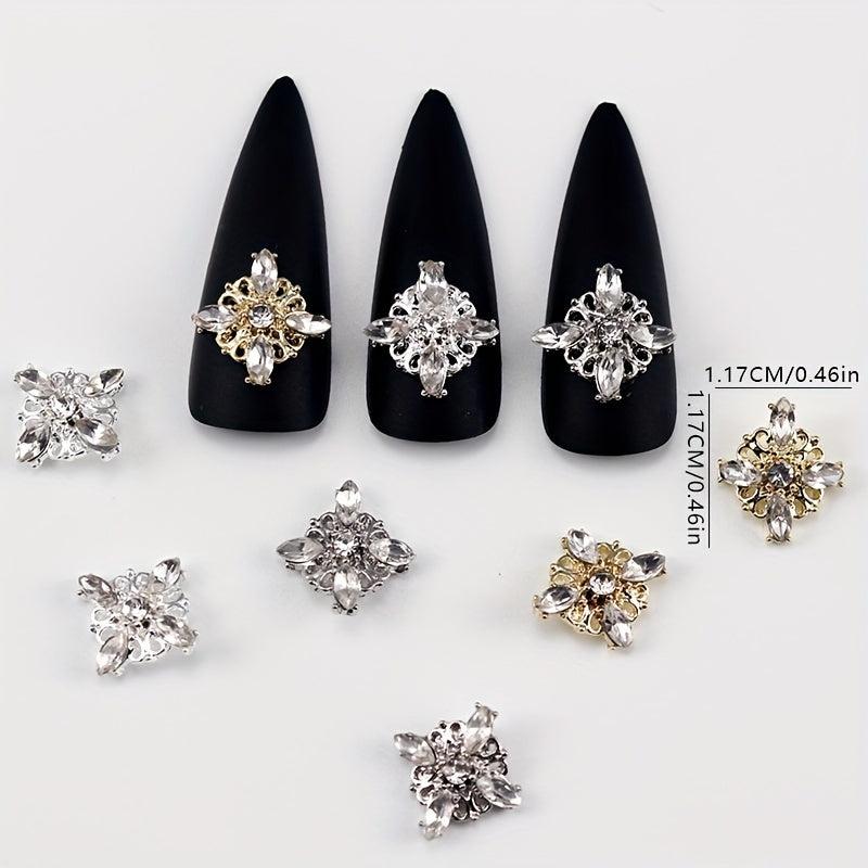10pcs Nail Art Charms With Rhinestones Alloy Accessories
