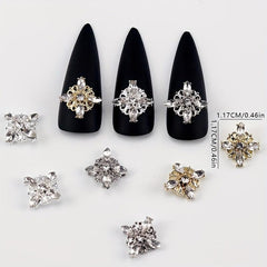 10pcs Nail Art Charms With Rhinestones Alloy Accessories