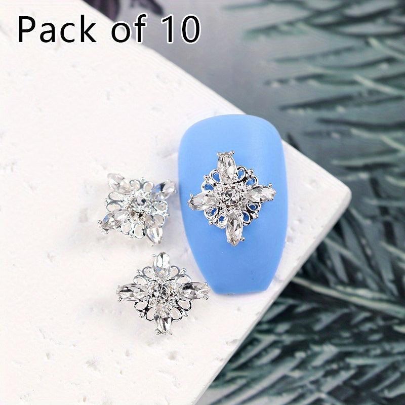 10pcs Nail Art Charms With Rhinestones Alloy Accessories