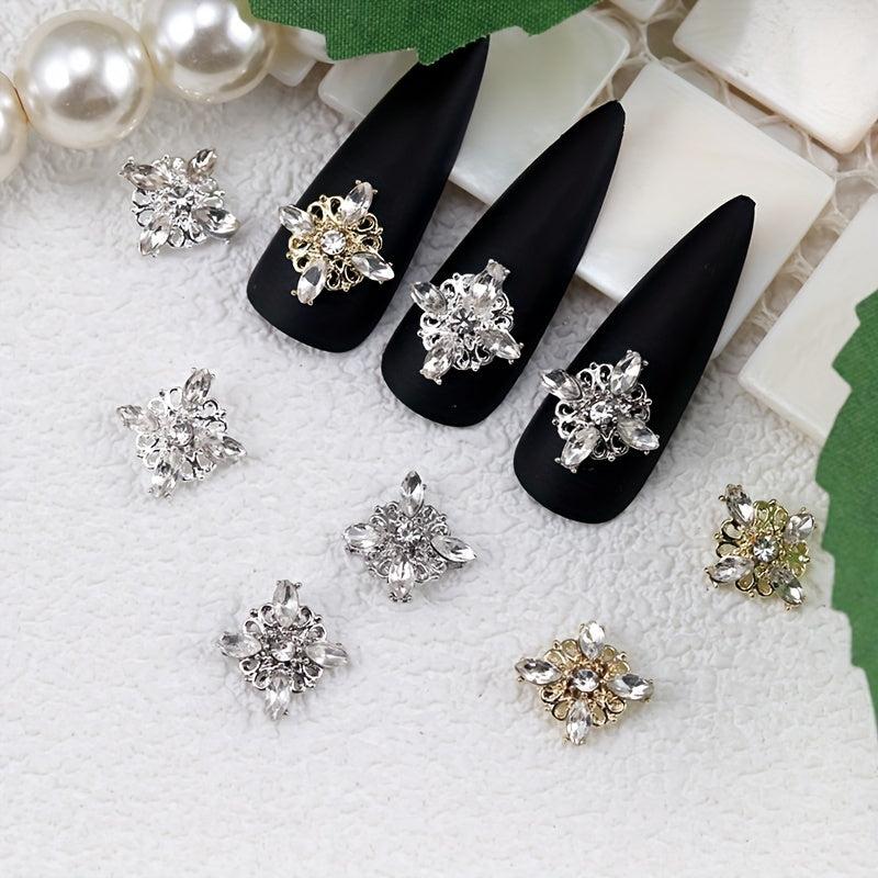 10pcs Nail Art Charms With Rhinestones Alloy Accessories