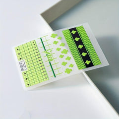 5D Embossed Green Clover Nail Art Stickers