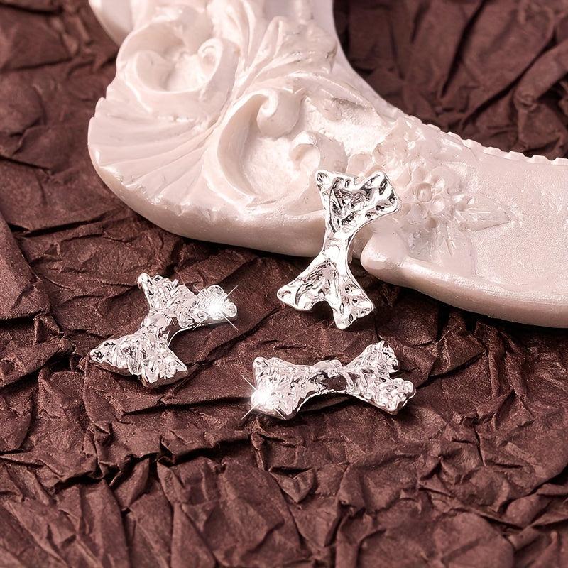 10 pcs 3D Alloy Bow Nail Charms for Manicure Jewelry and Nail Art