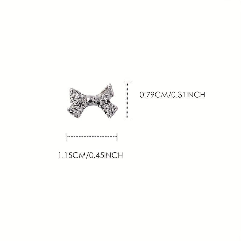 10 pcs 3D Alloy Bow Nail Charms for Manicure Jewelry and Nail Art