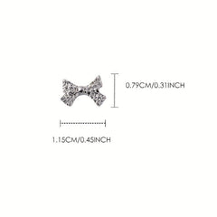 10 pcs 3D Alloy Bow Nail Charms for Manicure Jewelry and Nail Art