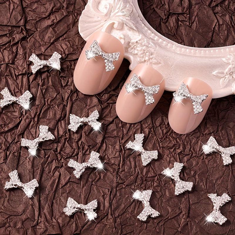 10 pcs 3D Alloy Bow Nail Charms for Manicure Jewelry and Nail Art
