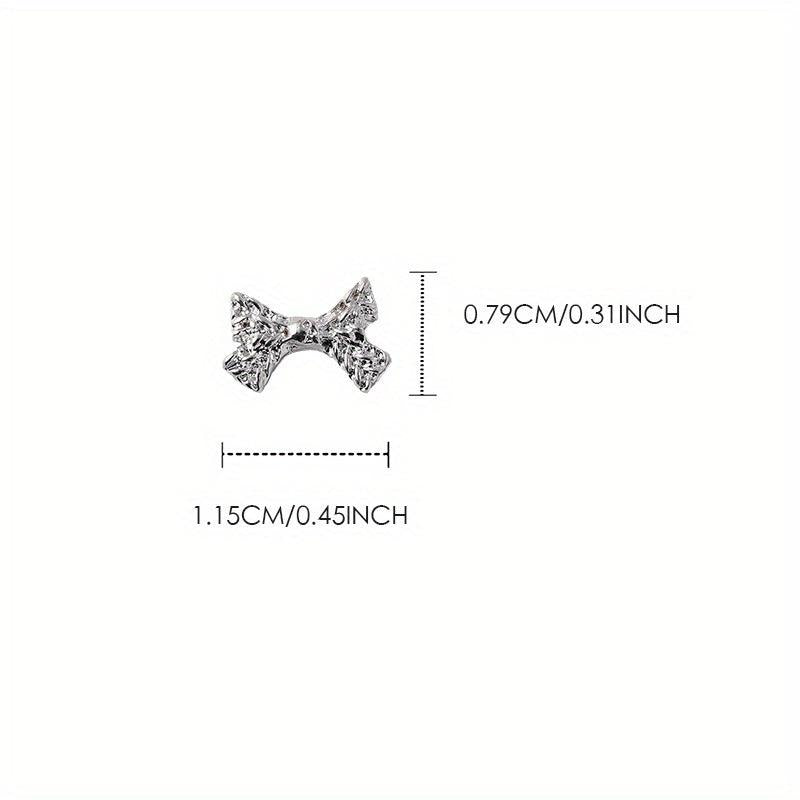 10 pcs 3D Alloy Bow Nail Charms for Manicure Jewelry and Nail Art