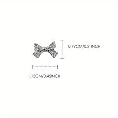 10 pcs 3D Alloy Bow Nail Charms for Manicure Jewelry and Nail Art