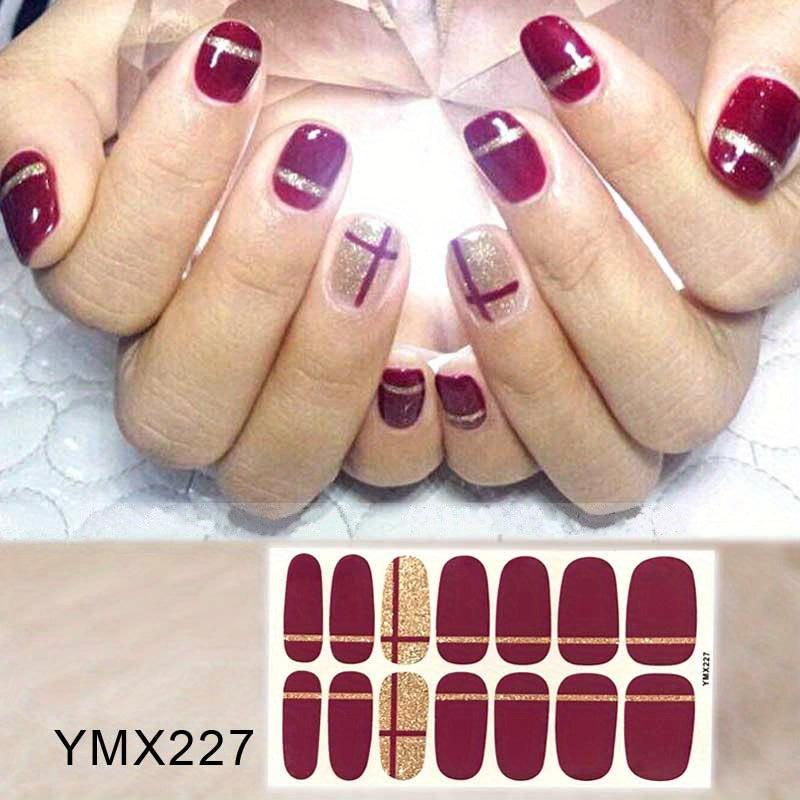 Colorful Full Cover Nail Decal Strips With Nail Art Decal